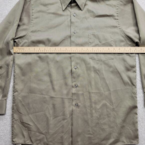Arrow Men's Large Button Down Long Sleeve Casual Pique Shirt Light Brown - Picture 5 of 9